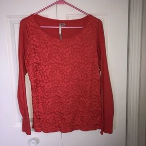 Long Sleeve Lace Detail Top